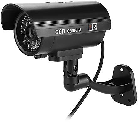 Tosuny Caméra factice de sécurité factice, caméra de vidéosurveillance Fausse de lumière Clignotante de LED pour la Maison