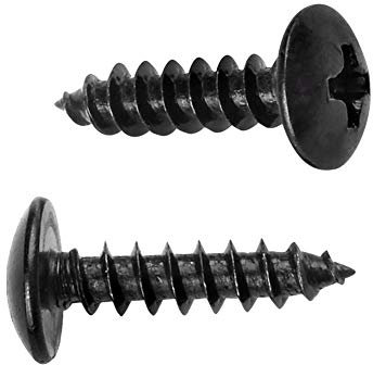 Xiedeai Viti Autofilettanti in Legno Nero - Acciaio al Carbonio Viti a Croce Tonda Testa di Fungo Testa Rotonda M4 M5