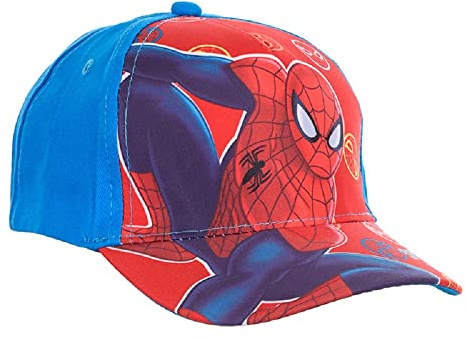 Marvel officiella barn pojkar flickor barn Disney Spindelmannen/Star Wars/Superman och Batman basebollkepsar sommar solhattar med kardborrfäste, Spindelmannen blå Et4031, 3-5 År