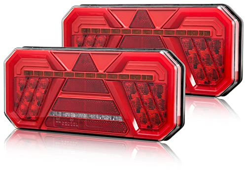 AGRISHOP LED Rückleuchten Anhänger Set 12/24V, 7 Funktion 2PCS Rücklicht Anhänger PKW Anhang,Led Rücklicht Traktor Wohnwagen Wasserdicht Rücklichter Anhänger Heckleuchten led Anhänger Leuchten E-Mark