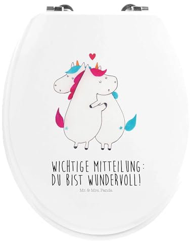 Mr. & Mrs. Panda Motiv WC Sitz Einhorn Mitteilung - Geschenk, Klobrille, lustig, Toilettendeckel, Unicorn, Liebe, Einhörner, Ehe, Einhorn Deko,