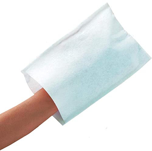 100 Guanti da Bagno Usa e Getta Ultra Morbidi - Non Tessuti Imbottiti - Per Cura Medica e Igiene - Bianchi - Le Pro del Medicale