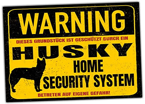 Husky Schild Warning Security System Türschild Hundeschild Warnschild Schild Hund Siberian