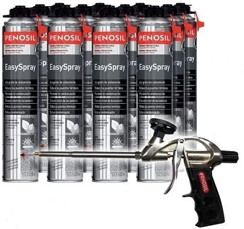 PENOSIL 700 ml Schiuma Proiettabile Scatola 12 Unità (Scatola 12 Unità + Pistola Applicatrice)