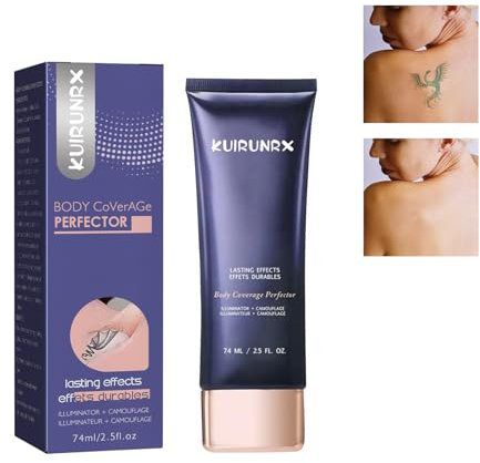 KUIRUNRX® Tattoo Cover Up Makeup, Tattoo Abdeckung Make Up,Bein Make Up Wasserfest,Body Make up, Foundation Wasserfest Für Arm Bein Narben,74ml