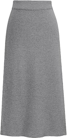 DBFBDTU Femmes Automne Hiver Jupe en Tricot Jupes Taille Haute Femmes Jupe Mi-Longue Tricotée Gray XL
