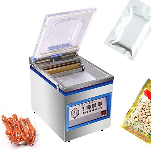 XDLYWUZIQ Commercial Vacuum Sealer Stainless Steel Vacuum Sealer with Vacuum Indicator, Kitchen Food Chamber Vacuum Sealer for Food Saver, Home, Commercial Using