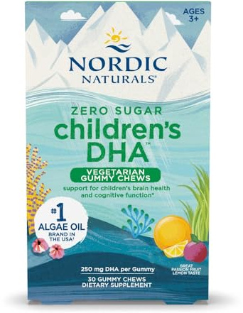 Nordic Naturals Zero Sugar Children’s DHA Vegetarian Gummy Chews - Passion Fruit Lemon - 30 Count