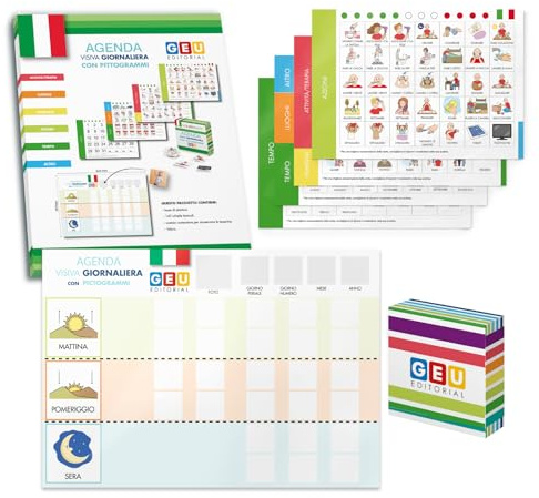 Agenda Visiva Bambini Autismo I Routine Bambini Giornaliera I Pitttogrammi per l’autismo (Italiano)