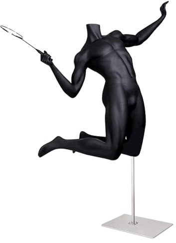 Manichino Corpo di Manichino Sportivo Nero Opaco con Base di Metallo, Basketball Badminton Display Forma, Negozio di Abbigliamento/ Maschio al Dettaglio Manikin Busto ( Size : Badminton )