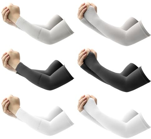 Scettar 6 Paia Manicotti Pallavolo Donna, Manicotti Braccia Uomo Donna,Manicotti Ciclismo, Anti UV Protezione Manicotti Sportivi Maniche Di Protezione Solare per Ciclismo, Pesca, Basket, Corsa