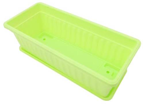 CIYODO 2sätze Rechteckiger Pflanzkübel Mit Tray Teiliges Für Garten Und Balkon Für Blumen Und Gemüse Aus Hochwertigem Robust Und Leicht Für Drinnen Und Draußen