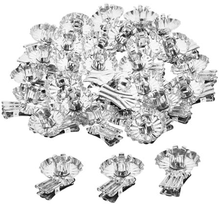 Amosfun Kerzenhalter-Clips in Blumenform Für Weihnachten Metall Silberfarben Kerzenclips Für Baumschmuck 36 Stück