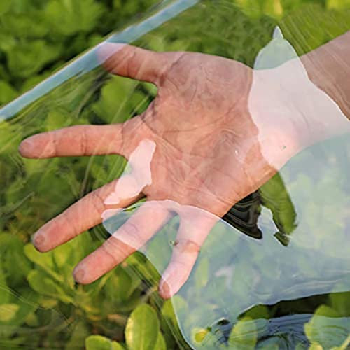 Transparente PVC-Plane, 0,35 mm dick, strapazierfähig, wasserdicht, Abdeckfolie für Außenbereich, Fenster, Balkon, regenfest, Markise, 0,9 x 6,8 m