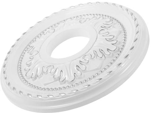 QUMIIRITY Pu-deckenmedaillon Rund Für Deckenleuchten Medaillonring Dekorativ Vintage-deckenleuchtenmedaillon Deckenleuchtensockel Aus PVC-Material Langlebig Installieren