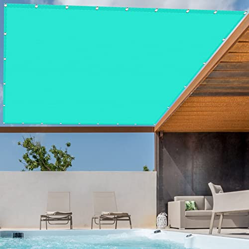 Tenda parasole grande da 3,5 x 6,5 m, con corda inclusa, colore celeste, per esterni, patio, giardino, prato, pergola, terrazze, protezione dai raggi UV, copertura per protezione solare e