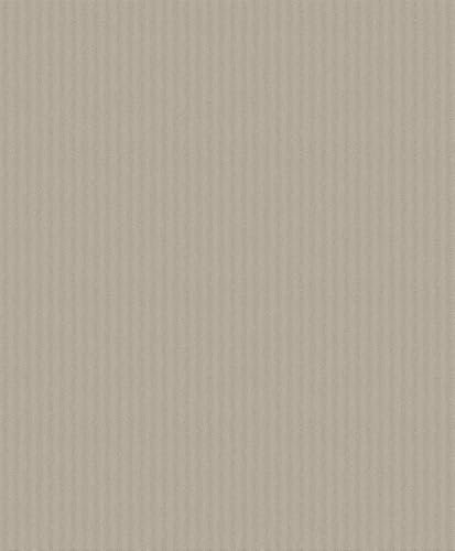 Rasch Tapete 101904 - Helle Vliestapete mit Streifen in Beige und Gold - 10,05m x 0,53m (LxB)