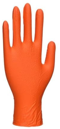 Guanto monouso arancione HD contro virus e microrganismi (confezione da 100) A930
