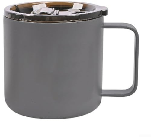 Tasse à café isotherme à double paroi en acier inoxydable pour aventures en plein air, qualité 304, légère (gris foncé)
