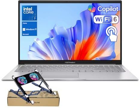 ASUS Vivobook 15 Business Laptop, 15,6 pollici FHD Touchscreen, Intel Core i7-1355U, 24GB RAM, 1TB SSD, retroilluminato KB, HDMI, Win11 Home, Bundle con PCO Notebook pieghevole Radiatore, Laptop