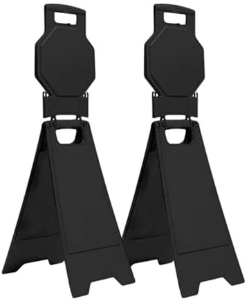 Cartello di avvertimento da pavimento vuoto | 100 cm nero Attenzione Warning Board | Cartello di sicurezza personalizzabile su entrambi i lati | Cartello di sicurezza pieghevole indipendente per uso