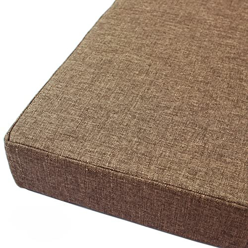 Wasserdichtes Bankkissen für drinnen und draußen, mit rutschfester Unterseite, dickes Schaumstoff-Sitzpolster für Garten, Terrasse, Schaukelbank, Erkerfenster, 152,4 x 45,7 x 5,7 cm, Braun