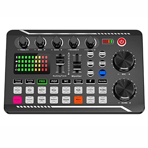 ABBNIA Console de mixage, amplificateur, Carte Son F998, Microphone 35 mm, mixeur Audio, Carte Son pour téléphone
