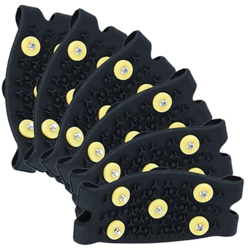 Healvian 3 Paare Spikes für Schuhe Winter Rutsch Schuhkrallen mit Zähnen Tpe Eisgrips für Wanderschuhe und Winterschuhe Strapazierfähige Schneespikes für Damen Herren Breite 11 cm-XXL