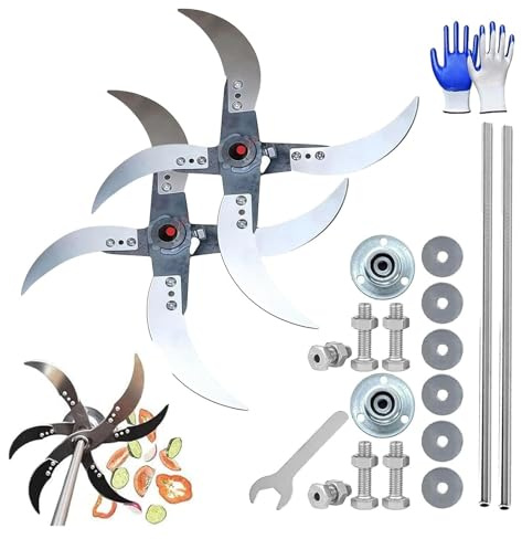 Efficient Household Farming Grass Shredder Knife Blades - Sharp 12-Mounting Hole Blades for Enhanced Chopping Performance (2 Sets)