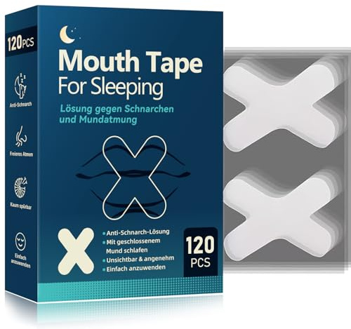 Mouth Tape for Sleeping - 120 Strips Sleep Tape - Anti Snoring Aids for Men & Women - Mouth Strips - Supports Nasal Breathing and Anti Snoring Device - Snore Stopper - Comfortable Sleep Mouth Tape