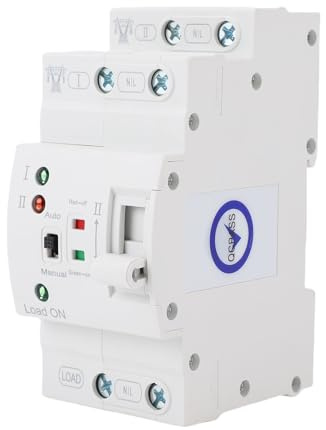 Fafeicy Interruttore di Trasferimento di Alimentazione Doppio 80A 2P Selettore Automatico di Doppia Alimentazione Manuale Interruttore di Doppia Alimentazione PC Grado di Commutazione