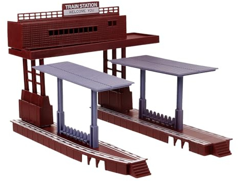 JOINPAYA Simulation Train Station Platform Model Plastic Accessory for Railway Track Scene, Decorative ’s Pretend Play, DIY Station Platform Building Set