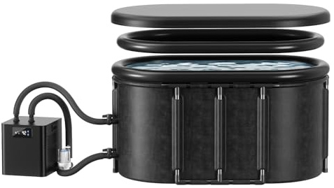 Ice Bath Chiller & Cold Plunge Tub Bundle, 1/3 HP Cold Plunge Chiller with External Filter & Pump, 148Gal Insulated Ice Bath Tub, Upgraded Cold Plunge with Water Chiller for Cold Therapy & Recovery