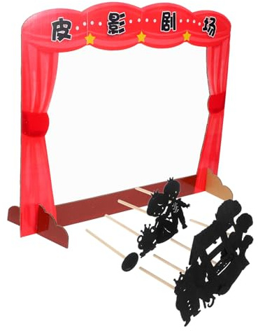 FIXOSHEE Chinesisches Schattenspiel Satz für Selbstgemacht Puppentheater mit Marionettenpuppen Pädagogisches Familiengeschichten Brettspiel Kreatives Rollenspiel