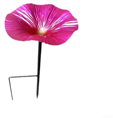 Mangiatoia e bagno per uccelli in metallo a forma di fiore, stazione di irrigazione per fauna selvatica in ferro resistente alla ruggine con palo da giardino, decorazione vivace favorevole agli