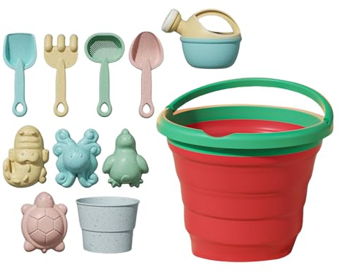 Sand Beach Toys - Sandbox Toy | Digging Tools with Folding Fruit Bucket for Digging, Outdoor Activities, Kids Ages 3+, Beach, Swimming Pool or Camping Adventures Use
