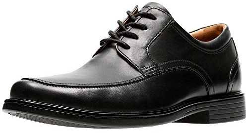 Clarks Un Aldric Park Mens Black Leather, 9