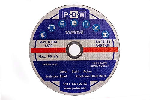 Trennscheiben 180 x 1,6mm | 10 Stück | INOX | extra Dünn | extra Standfest | starke Schnittleistung | für Trenn- und Winkelschleifer | Aluminiumoxid | Kunstharzgebunden | geprüft nach DIN EN12416