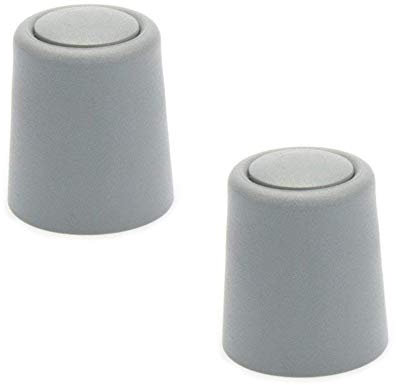 Sossai® 2 x Türstopper NTS | Modell: Bernd | Höhe: 30mm | Ø: 27mm | Farbe: grau | Zum Schrauben (Inkl. Befestigungsmaterial) | Bodenmontage