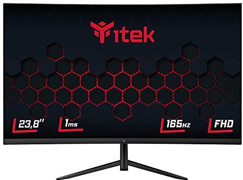 Itek Monitor GGF Gaming, Flat, 23.8 1920x1080 (Full HD), 16:9, HDR 10, VA, 165Hz, 1ms, FreeSync, G-Sync, HDMI, Display Port, Audio, Altoparlanti incorporati, Nero