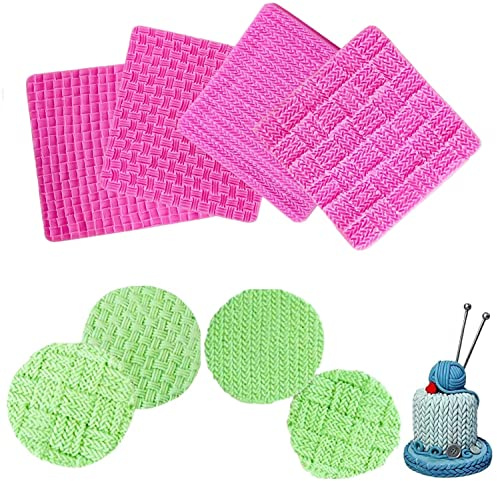 Voarge 4 silikon spets socker tårta matta stickad tröja & crochet tårta, bakningstårta brädddekorationsform bakeware panna kök bakningsutrustning
