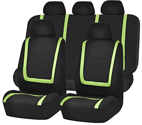 HotYou Autositzbezüge Set Universal - Auto-Schonbezüge für die Vordersitze & Rückbank mit Airbag - Polyester Auto-Sitzschoner Komplettset,Herausnehmbar und waschbar,Grün