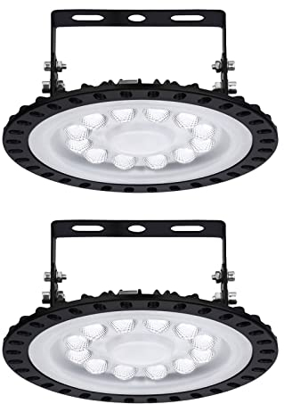 Sararoom 2Pack 50W UFO LED High Bay Lumière, 5000LM 6500K Led Industriel Lumière Super Lumineux, Projecteur LED Exterieur Ultra Mince IP65 Étanche pour Garage Usine Atelier Gymnase