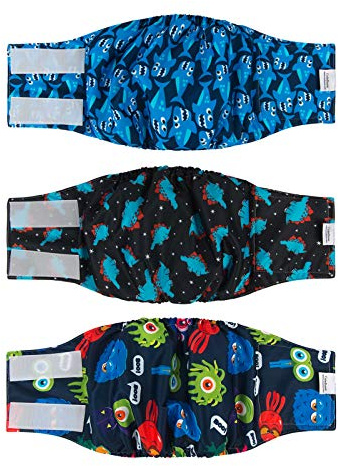 CuteBone Dog Belly Bands for Male Dogs Wraps Washable Doggie Diapers DM07M
