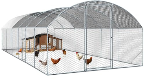 IDMarket - Enclos poulailler dôme 22,5 m² Parc grillagé 3x7,5 M avec Porte latérale
