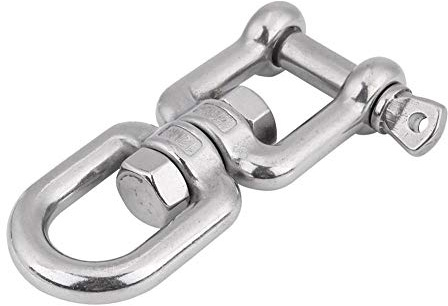 Qiilu Manille pivotante de, dispositif de manille à anneau pivotant en acier inoxydable 304 résistant(12mm)