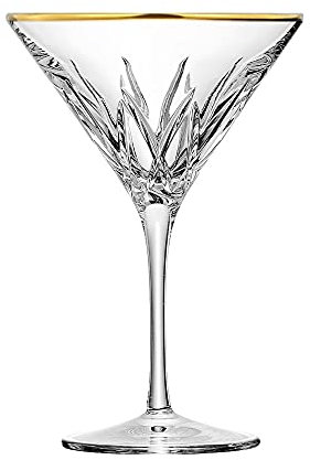 ARNSTADT KRISTALL Cocktailglas London Gold (17,5 cm) - Kristallglas mundgeblasen · handgeschliffen · Handmade in Germany · inkl. 24 Karat Goldrand