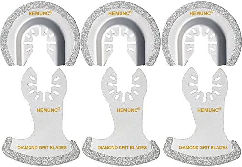 HEMUNC 6 lame oscillanti diamantate per utensili multiuso, lame per sega per taglio di malta precise per la rimozione della malta e per il taglio morbido delle piastrelle