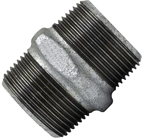 AERZETIX - Niple Igual Macho-Macho 1 1/4x1 1/4 Galvanizado en Hierro Fundido - Racor de Tubo para Atornillar de Doble Rosca - Pezón Fontanería-Calefacción Instalación de Agua Alimentación