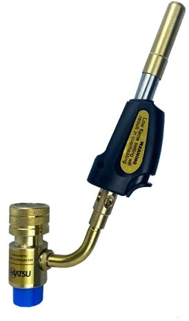 HIATSU JH-1ST Portable Turbo Torch - Durable Plumbing Turbo Torch with Heavy-Duty Tips, Adjustable Flame Control & Safety Ignition - Ideal for HVAC & Refrigeration - Turbo Torch MAPP Gas Compatible Y